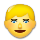 How Person: Blond Hair emoji looks on Lg.