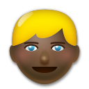 Bagaimana Person: Dark Skin Tone, Blond Hair emoji terlihat di Lg.