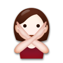 A quoi ressemblent les emoji Personne faisant un geste d’interdiction: peau claire sur Lg.