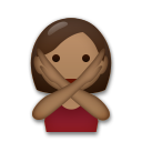 Bagaimana Person Gesturing NO: Medium-Dark Skin Tone emoji terlihat di Lg.