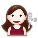 Bagaimana Person Getting Haircut: Light Skin Tone emoji terlihat di Lg.