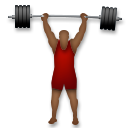 Bagaimana Person Lifting Weights: Medium-Dark Skin Tone emoji terlihat di Lg.