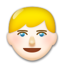 How Person: Light Skin Tone, Blond Hair emoji looks on Lg.