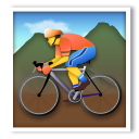 Hvordan Mountainbikerytter emoji ser ud på Lg.