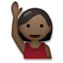 Bagaimana Person Raising Hand: Dark Skin Tone emoji terlihat di Lg.