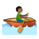 A quoi ressemblent les emoji Personne ramant dans une barque: peau mate sur Lg.