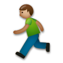 Bagaimana Person Running: Medium Skin Tone emoji terlihat di Lg.