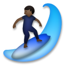 A quoi ressemblent les emoji Personne faisant du surf: peau foncée sur Lg.