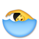 Hvordan Svømmer emoji ser ud på Lg.