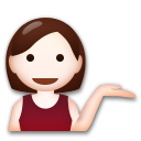 A quoi ressemblent les emoji Personne paume vers le haut: peau claire sur Lg.