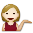 A quoi ressemblent les emoji Personne paume vers le haut: peau moyennement claire sur Lg.