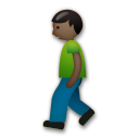 Bagaimana Person Walking: Dark Skin Tone emoji terlihat di Lg.