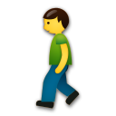 Bagaimana Person Walking emoji terlihat di Lg.