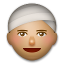 Hvordan Person med turban: medium teint emoji ser ud på Lg.