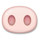 Hvordan Grisetryne emoji ser ud på Lg.