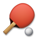 Hvordan Bordtennis emoji ser ud på Lg.