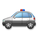 Hoe Politieauto emoji eruit ziet op Lg.