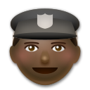 Jak wygląda emoji Policjant: karnacja ciemna w Lg.