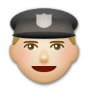 A quoi ressemblent les emoji Officier de police: peau moyennement claire sur Lg.