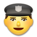 Hoe Politieagent emoji eruit ziet op Lg.