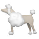 Como o emoji do Poodle é exibido no Lg.