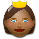 Jak wygląda emoji Księżniczka: karnacja średnio ciemna w Lg.