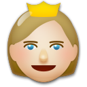 Hoe Prinses: lichtgetinte huidskleur emoji eruit ziet op Lg.