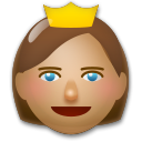 A quoi ressemblent les emoji Princesse: peau légèrement mate sur Lg.