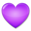 Hvordan Violet hjerte emoji ser ud på Lg.