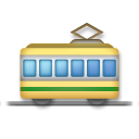 Bagaimana Railway Car emoji terlihat di Lg.