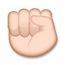 How Raised Fist: Light Skin Tone emoji looks on Lg.