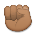 Bagaimana Raised Fist: Medium-Dark Skin Tone emoji terlihat di Lg.