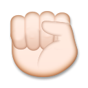 Bagaimana Raised Fist: Medium-Light Skin Tone emoji terlihat di Lg.