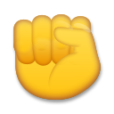 Bagaimana Raised Fist emoji terlihat di Lg.