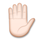 Hoe Opgeheven hand: lichte huidskleur emoji eruit ziet op Lg.