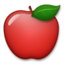 Bagaimana Red Apple emoji terlihat di Lg.