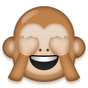 Bagaimana See-No-Evil Monkey emoji terlihat di Lg.