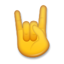 Bagaimana Sign of the Horns emoji terlihat di Lg.