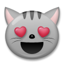 Gato sonriendo con ojos de corazón Emoji