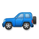 Hoe SUV emoji eruit ziet op Lg.