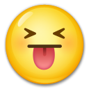 Bagaimana Squinting Face with Tongue emoji terlihat di Lg.