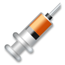 Bagaimana Syringe emoji terlihat di Lg.