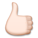 Bagaimana Thumbs Up: Light Skin Tone emoji terlihat di Lg.