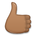 Bagaimana Thumbs Up: Medium-Dark Skin Tone emoji terlihat di Lg.