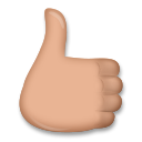 Hvordan Tommelfinger op: medium teint emoji ser ud på Lg.