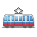 Bagaimana Tram Car emoji terlihat di Lg.