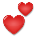 Bagaimana Two Hearts emoji terlihat di Lg.