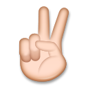 Bagaimana Victory Hand: Medium-Light Skin Tone emoji terlihat di Lg.