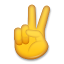 Bagaimana Victory Hand emoji terlihat di Lg.