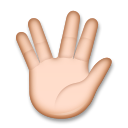 Bagaimana Vulcan Salute: Medium-Light Skin Tone emoji terlihat di Lg.